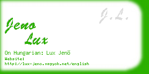 jeno lux business card